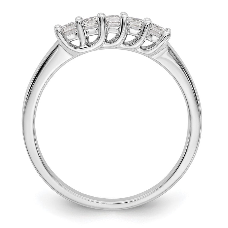 14K White Gold 5-Stone Real Diamond Band