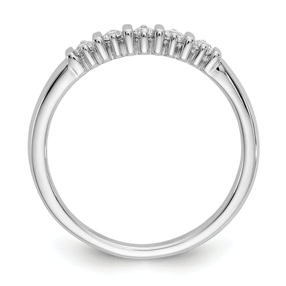 0.25ct. CZ Solid Real 14K White Gold 5-Stone Wedding Band Ring