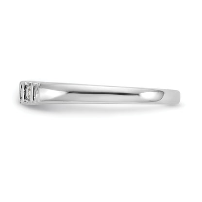 0.25ct. CZ Solid Real 14K White Gold 5-Stone Wedding Band Ring