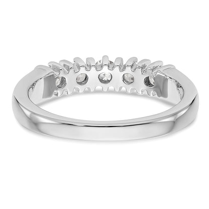 14K White Gold 5-Stone Real Diamond Band