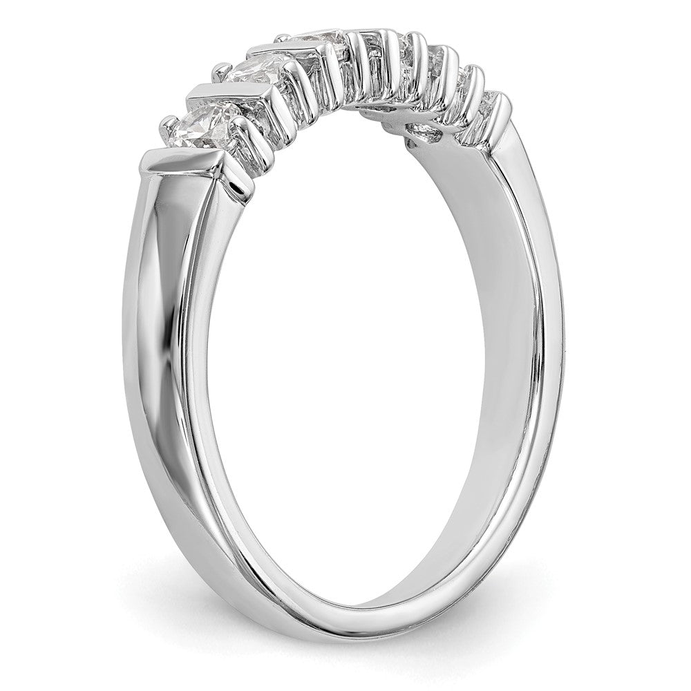 14K White Gold 5-Stone Real Diamond Band