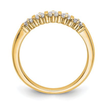 0.25ct. CZ Solid Real 14K Yellow Gold 5-Stone Wedding Band Ring