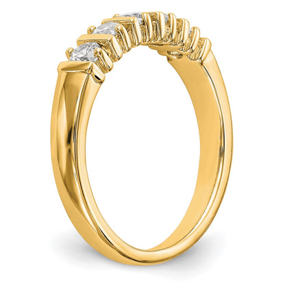 0.25ct. CZ Solid Real 14K Yellow Gold 5-Stone Wedding Band Ring