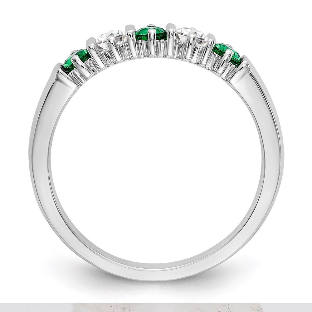 14k white gold real diamond w emerald band x9004e aa