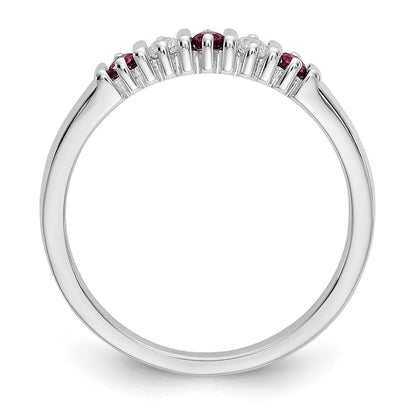 14k White Gold Real Diamond w/Ruby Band