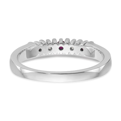 14k White Gold Real Diamond w/Ruby Band