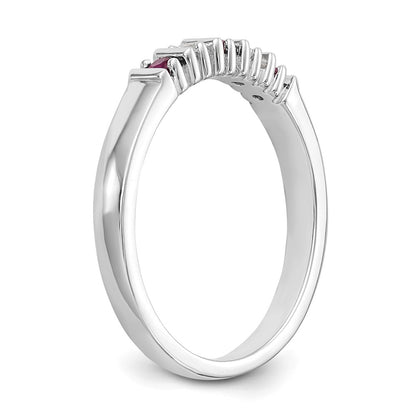 14k White Gold Real Diamond w/Ruby Band