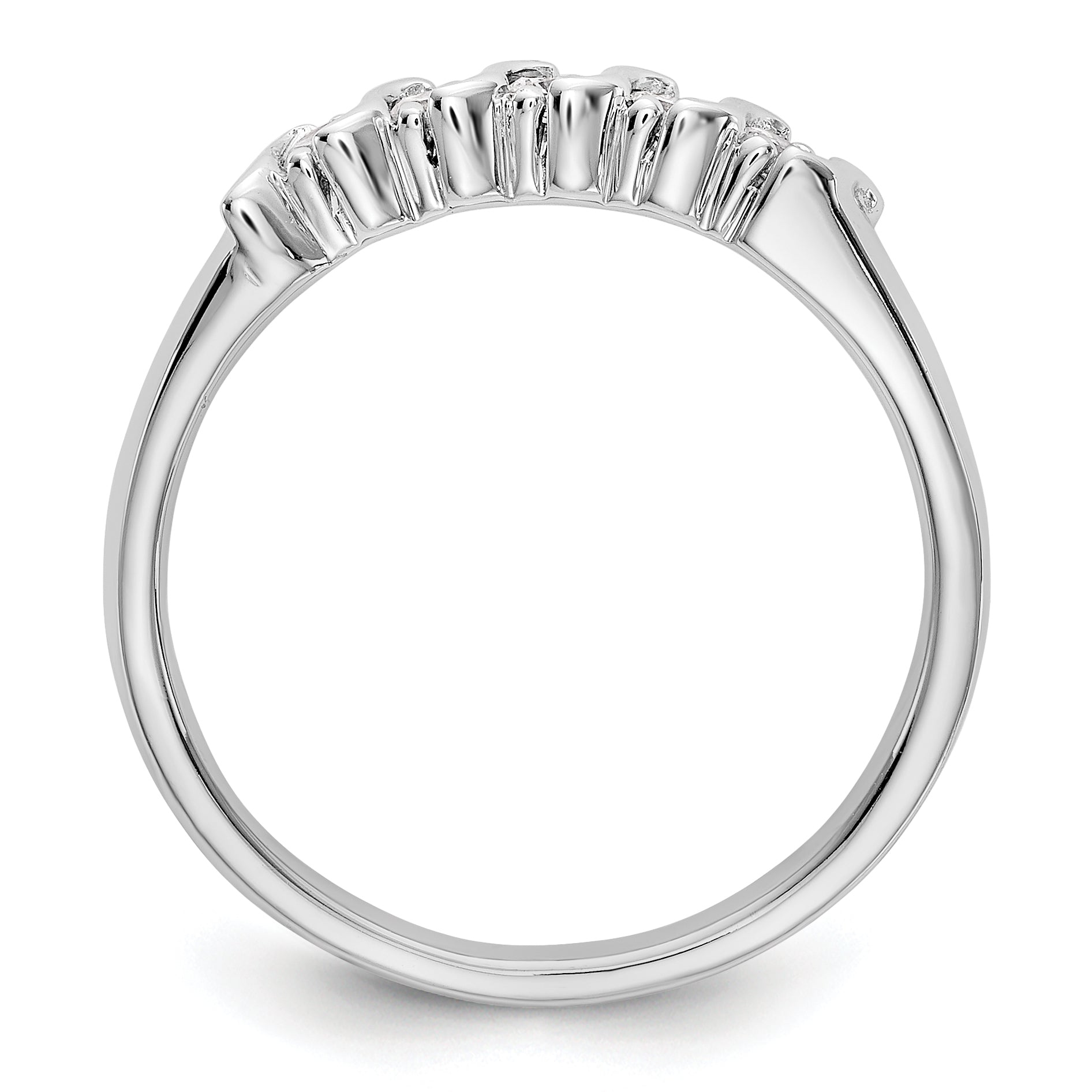 0.25ct. CZ Solid Real 14K White Gold Wedding Band Ring