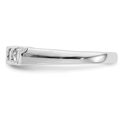 0.25ct. CZ Solid Real 14K White Gold Wedding Band Ring