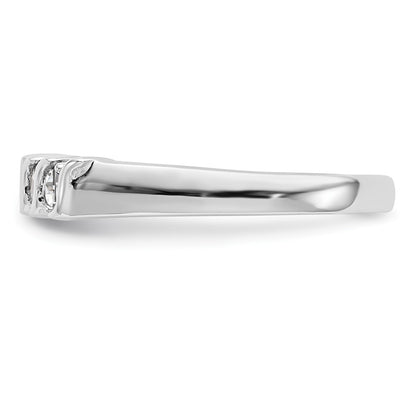 0.25ct. CZ Solid Real 14K White Gold Wedding Band Ring