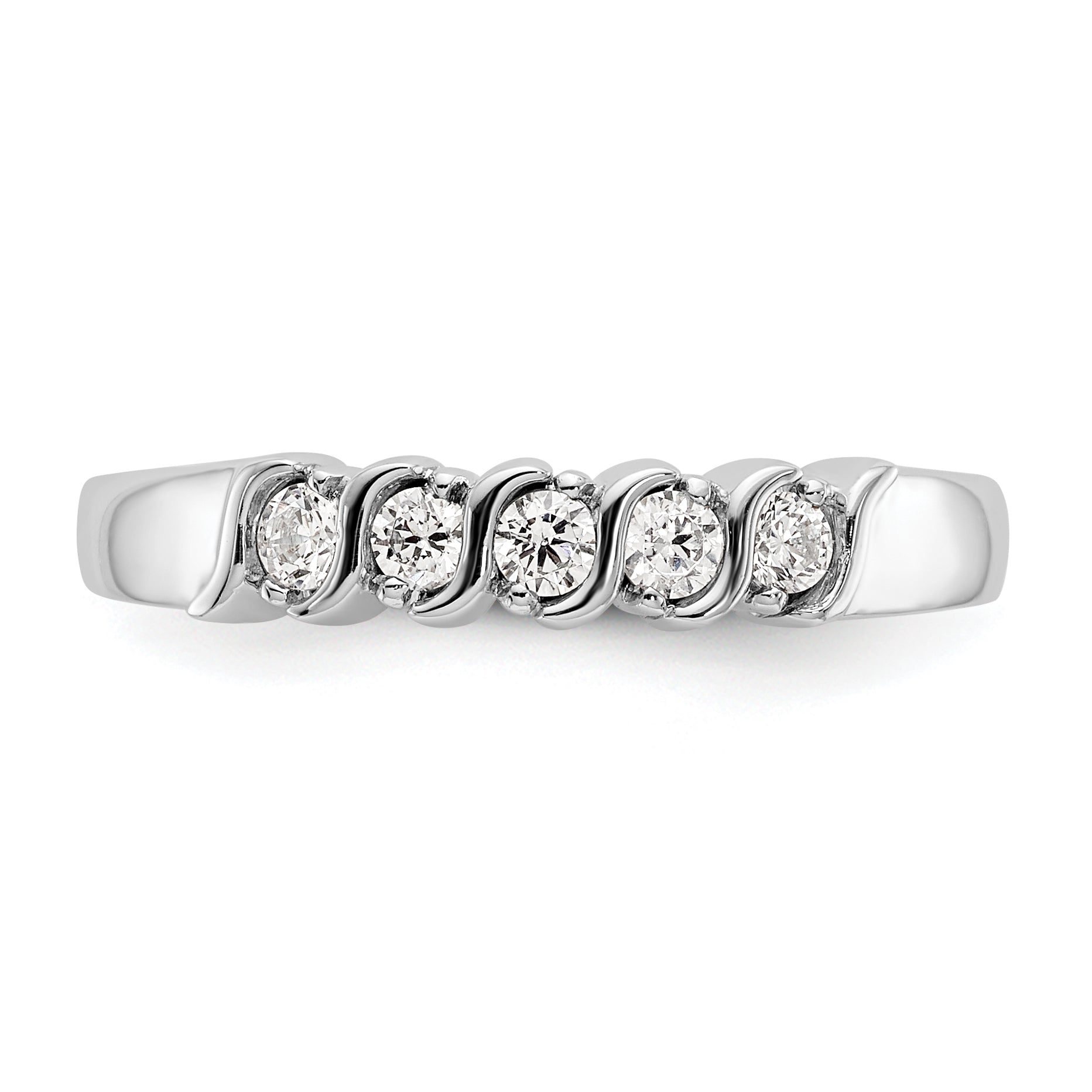 0.25ct. CZ Solid Real 14K White Gold Wedding Band Ring