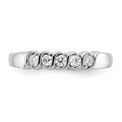 0.25ct. CZ Solid Real 14K White Gold Wedding Band Ring