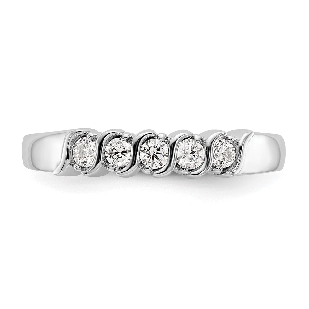 0.25ct. CZ Solid Real 14K White Gold Wedding Band Ring