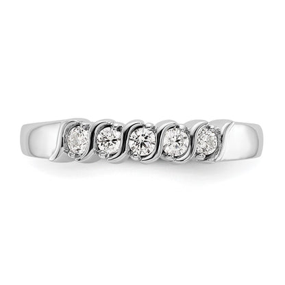 0.25ct. CZ Solid Real 14K White Gold Wedding Band Ring
