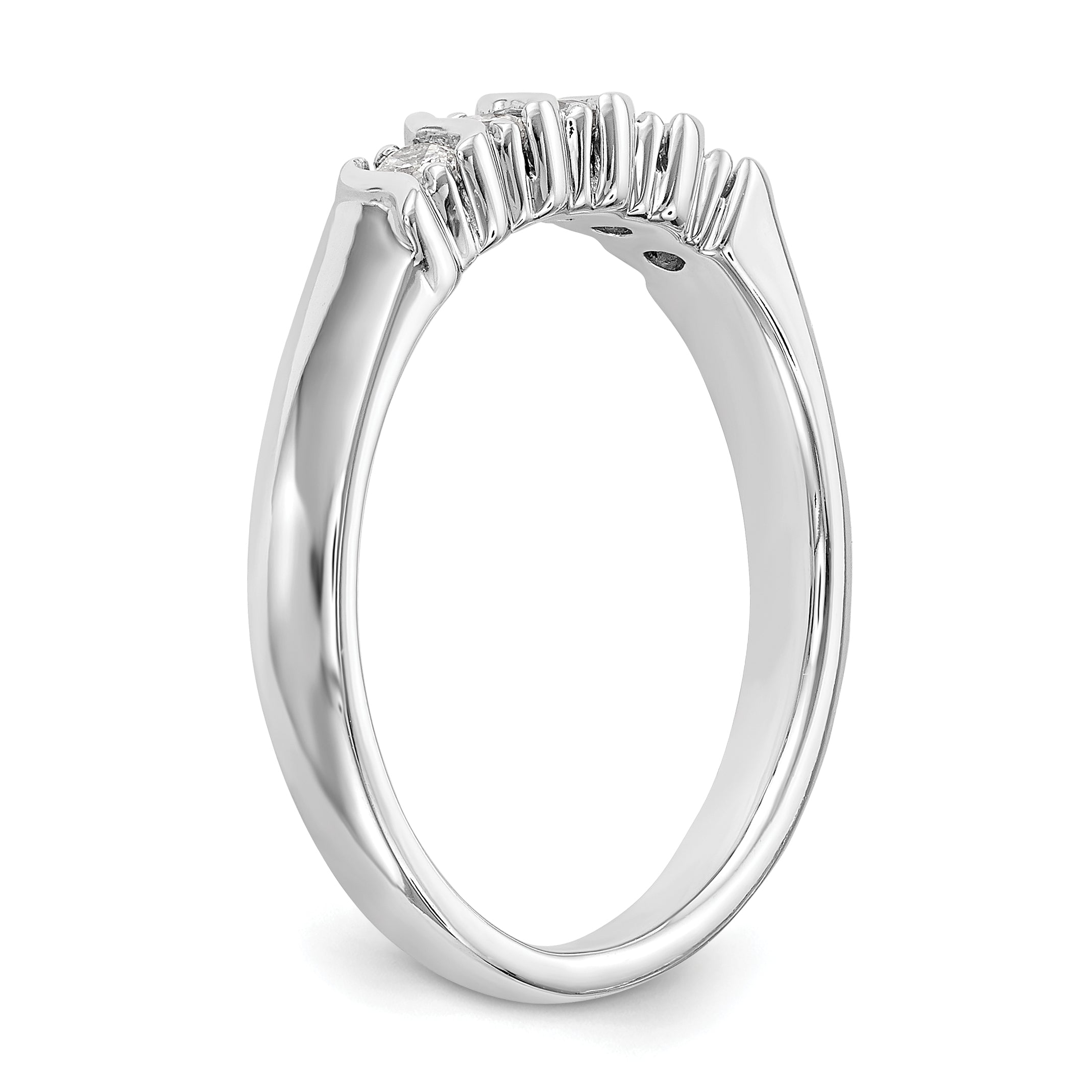 0.25ct. CZ Solid Real 14K White Gold Wedding Band Ring