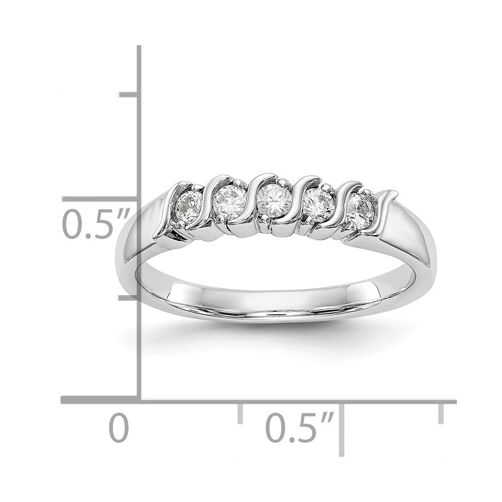 0.25ct. CZ Solid Real 14K White Gold Wedding Band Ring