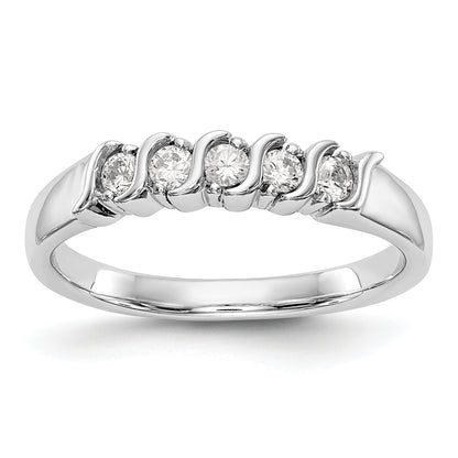 0.25ct. CZ Solid Real 14K White Gold Wedding Band Ring