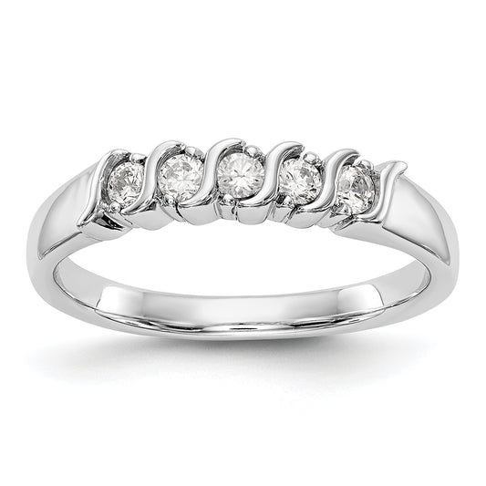 0.25ct. CZ Solid Real 14K White Gold Wedding Band Ring