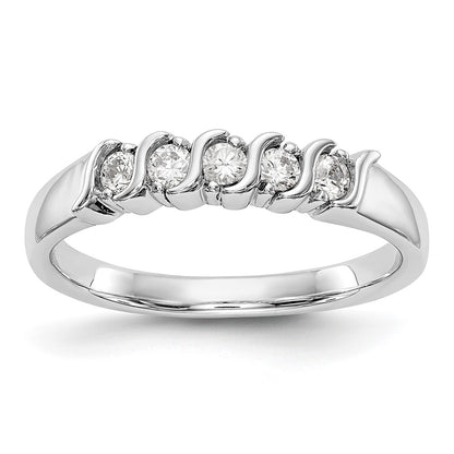 0.25ct. CZ Solid Real 14K White Gold Wedding Band Ring
