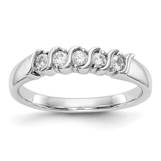 0.25ct. CZ Solid Real 14K White Gold Wedding Band Ring