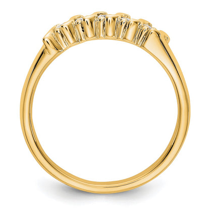 14K Yellow Gold 5-Stone Real Diamond Band