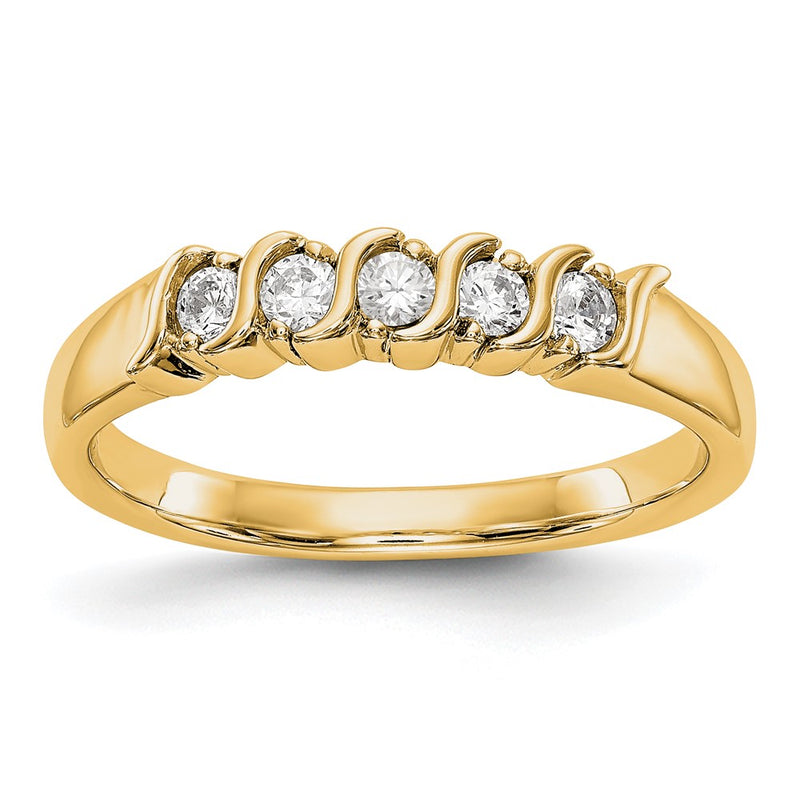 14K Yellow Gold Real Diamond Band