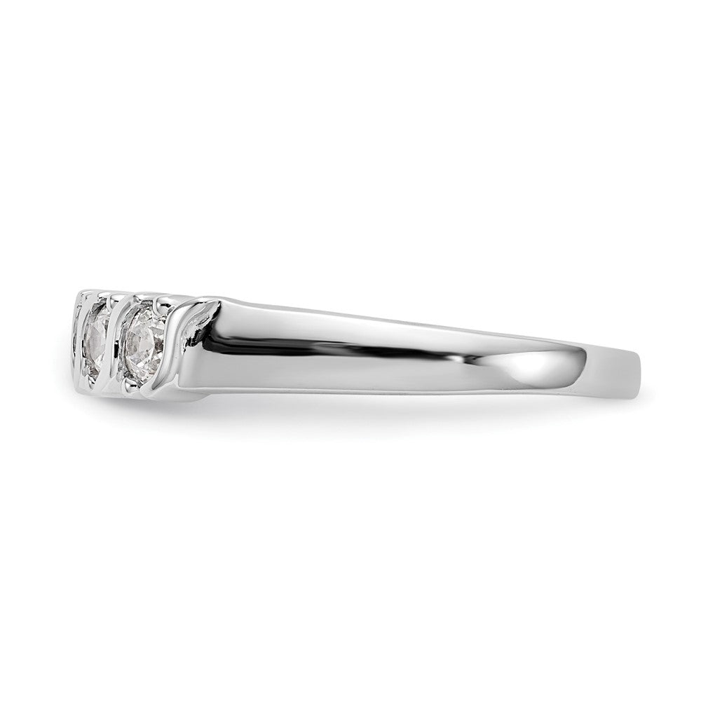14K White Gold 5-Stone Real Diamond Band