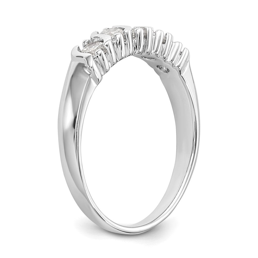 14K White Gold 5-Stone Real Diamond Band