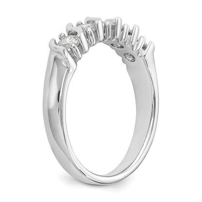 14K White Gold 5-Stone Real Diamond Band