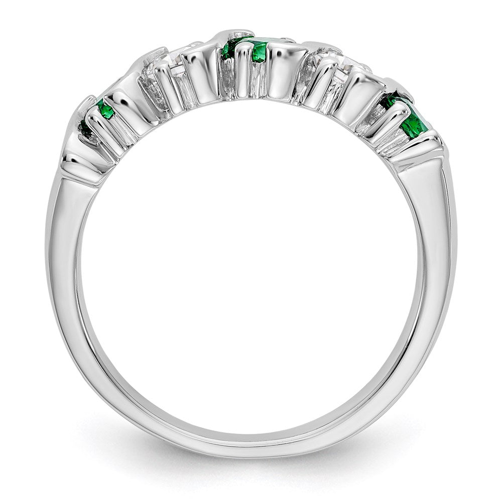 14k white gold real diamond w emerald band rm3290b em 040 waa