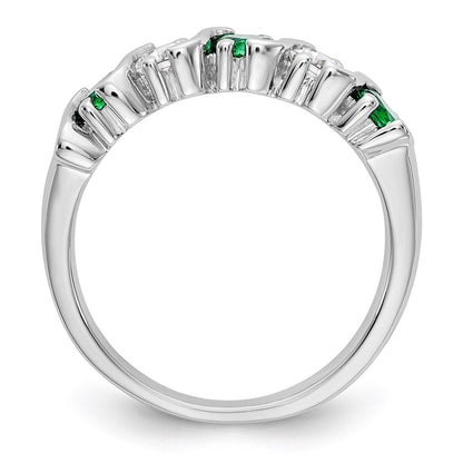 14k white gold real diamond w emerald band rm3290b em 040 waa