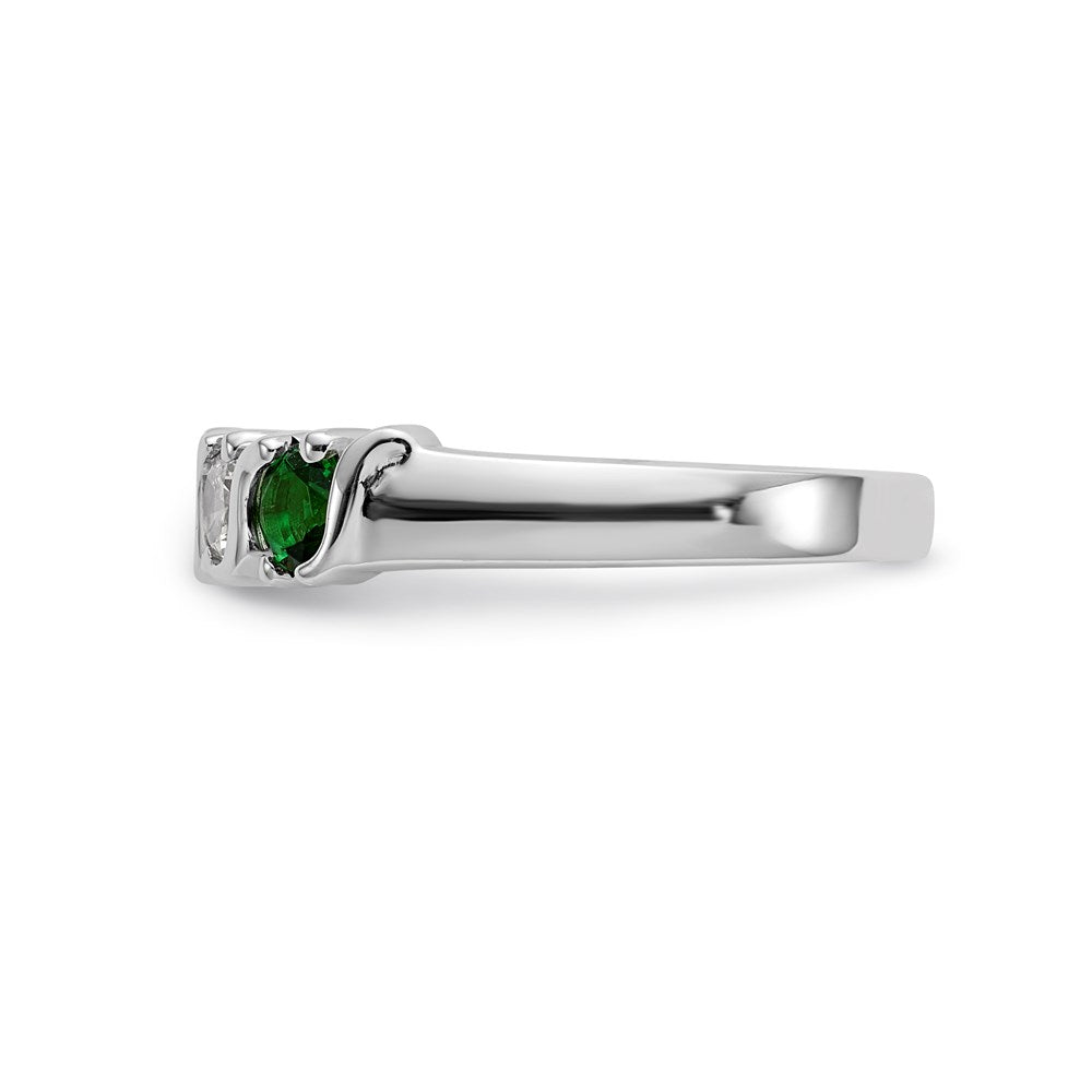 14k white gold real diamond w emerald band rm3290b em 040 waa