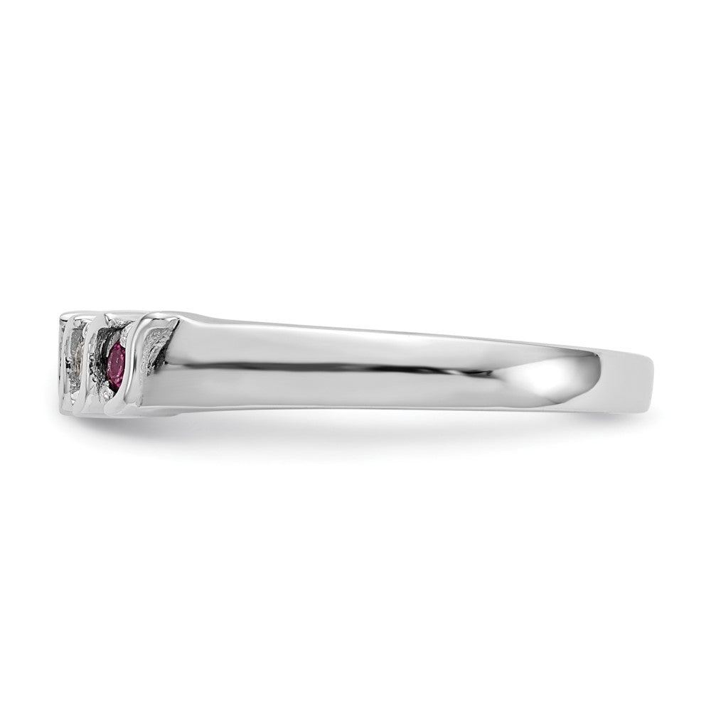 14k White Gold Real Diamond w/Ruby Band