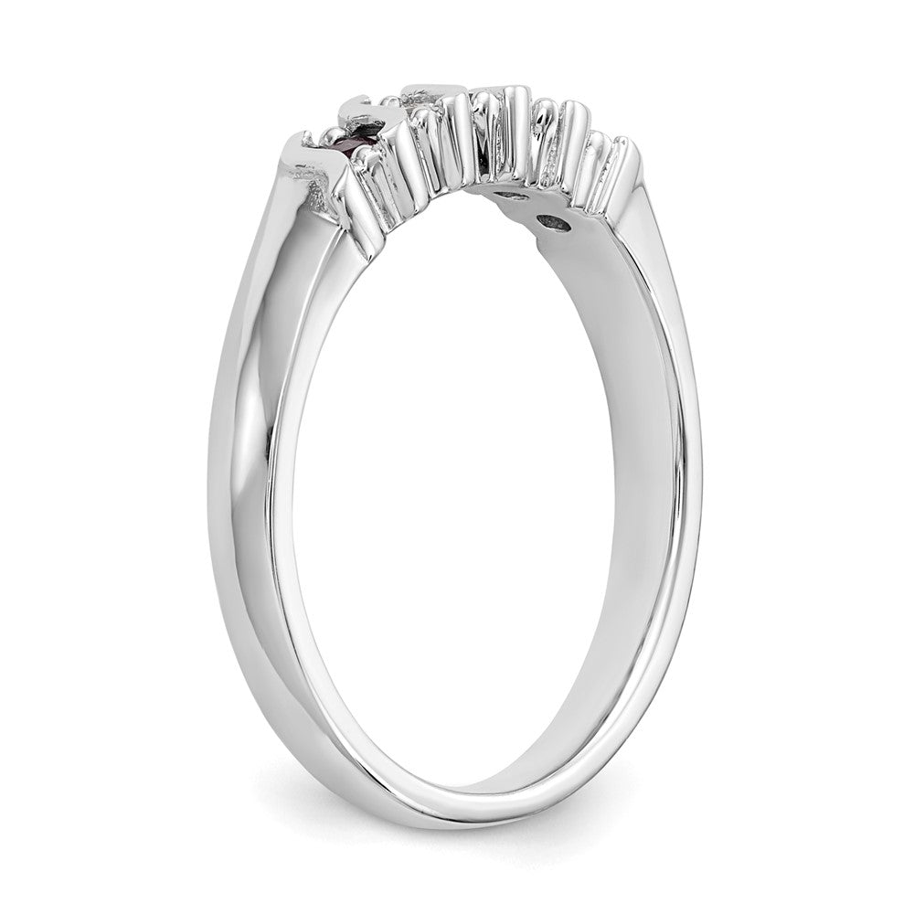 14k White Gold Real Diamond w/Ruby Band