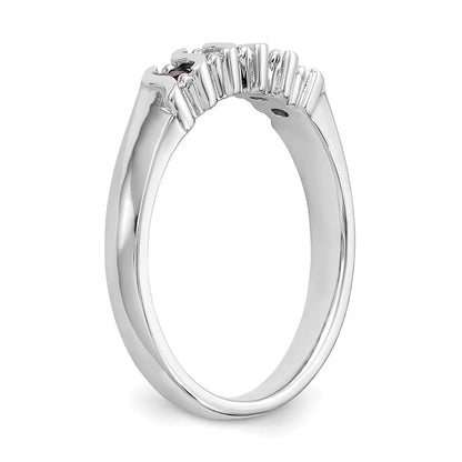 14k White Gold Real Diamond w/Ruby Band