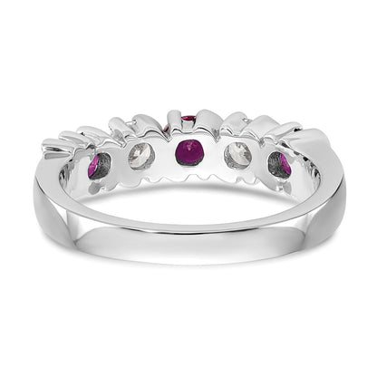 14k White Gold Real Diamond w/Ruby Band