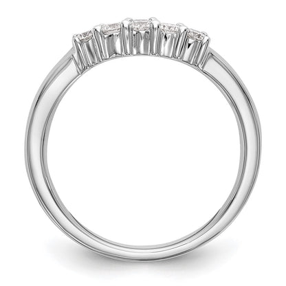 14K White Gold 5-Stone Real Diamond Band