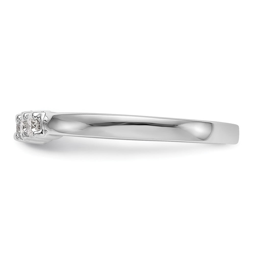 0.30ct. CZ Solid Real 14K White Gold 5-Stone Wedding Band Ring