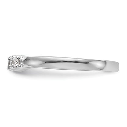 14K White Gold 5-Stone Real Diamond Band