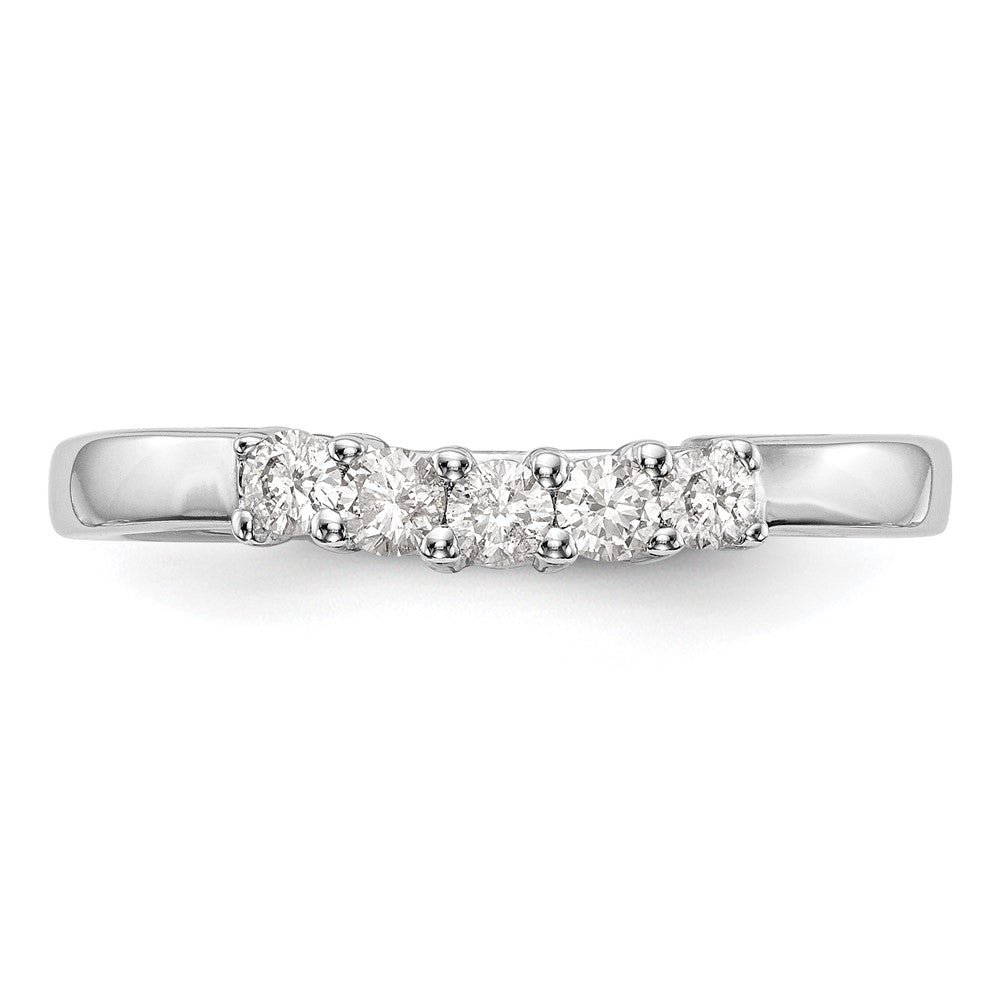0.30ct. CZ Solid Real 14K White Gold 5-Stone Wedding Band Ring