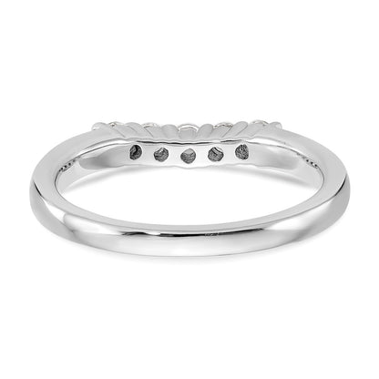 14K White Gold 5-Stone Real Diamond Band