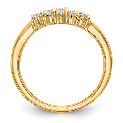 0.30ct. CZ Solid Real 14K Yellow Gold 5-Stone Wedding Band Ring
