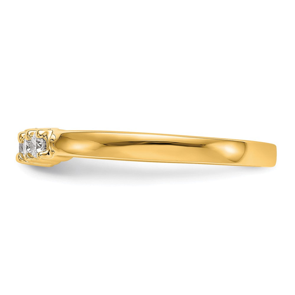 0.30ct. CZ Solid Real 14K Yellow Gold 5-Stone Wedding Band Ring