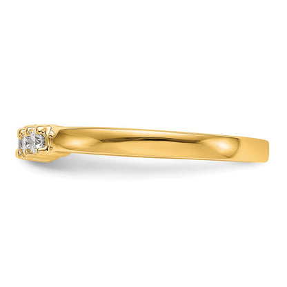 0.30ct. CZ Solid Real 14K Yellow Gold 5-Stone Wedding Band Ring