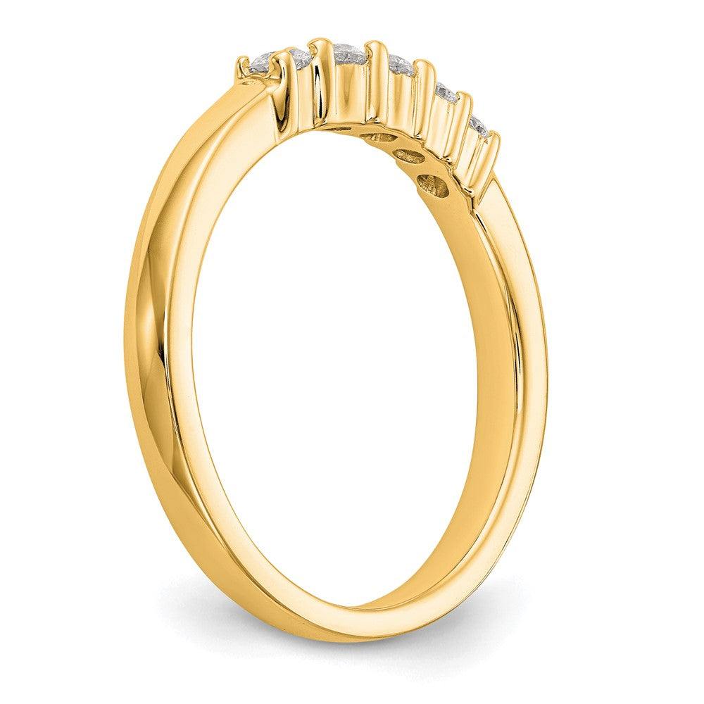 0.30ct. CZ Solid Real 14K Yellow Gold 5-Stone Wedding Band Ring