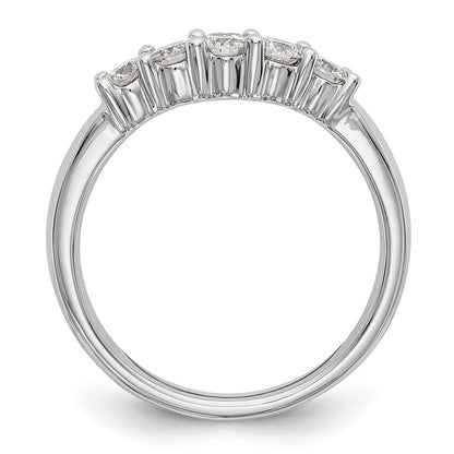 14K White Gold 5-Stone Real Diamond Band