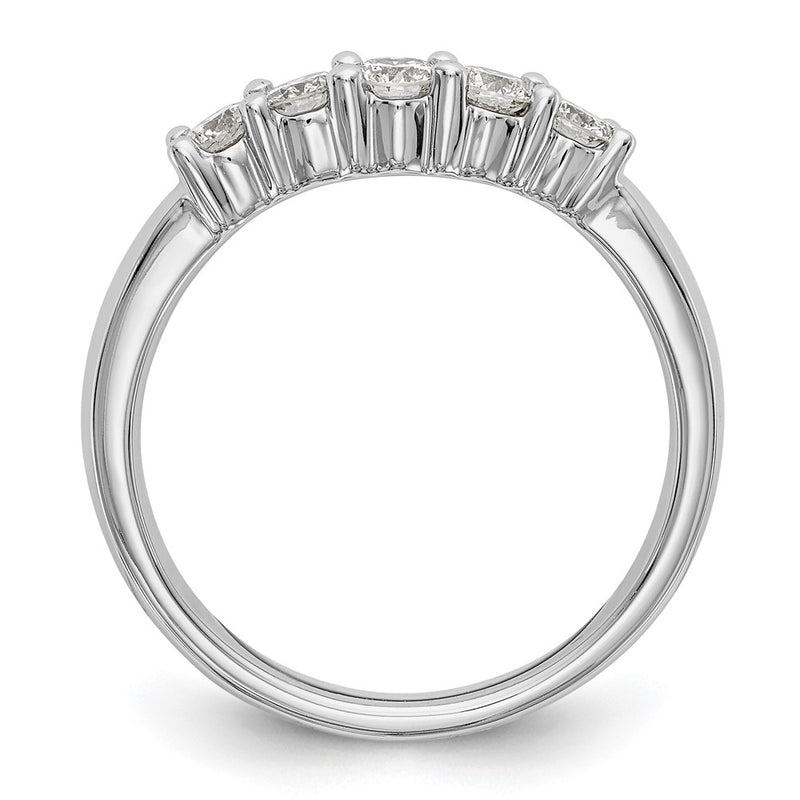 14K White Gold 5-Stone Real Diamond Band
