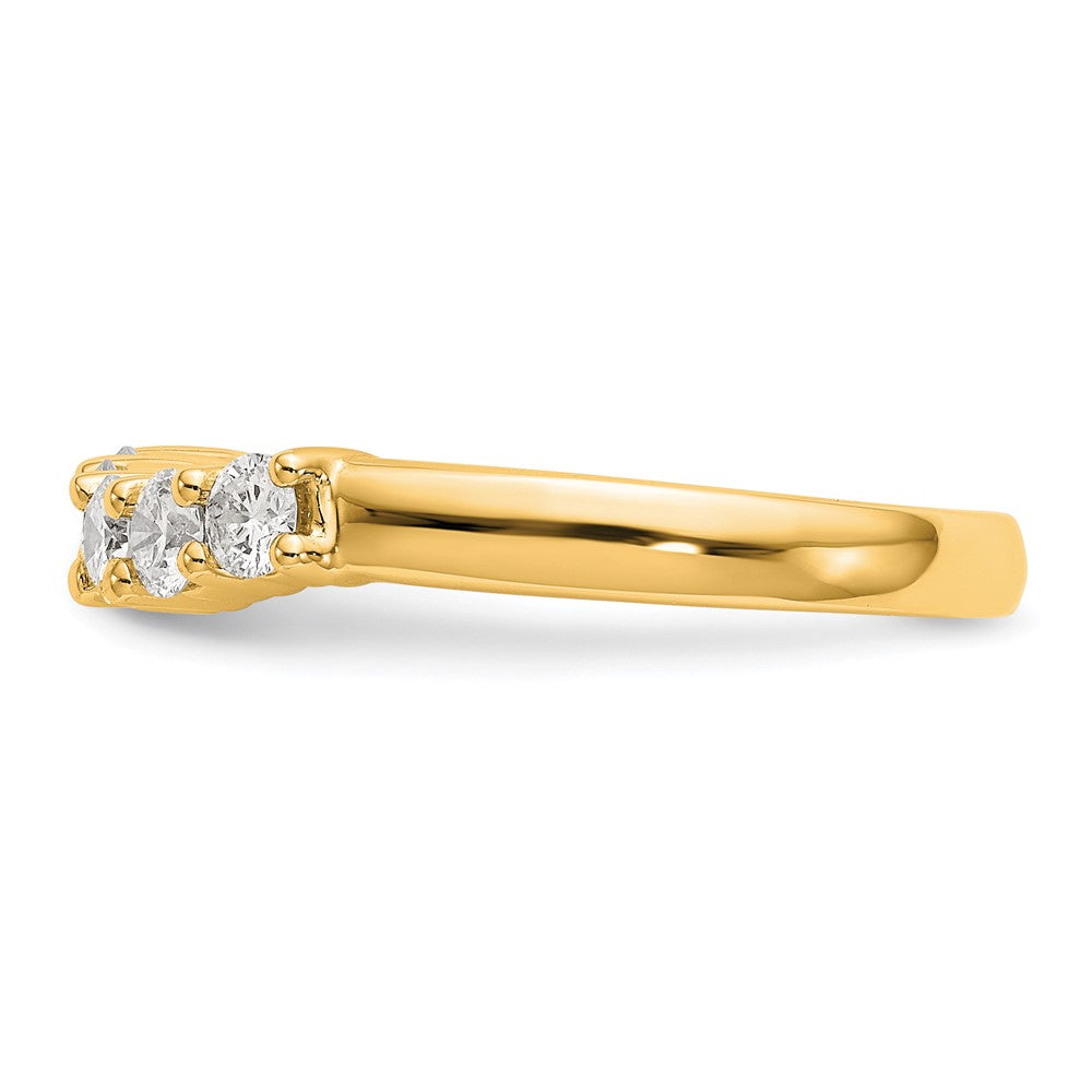 0.50ct. CZ Solid Real 14K Yellow Gold 5-Stone Wedding Band Ring