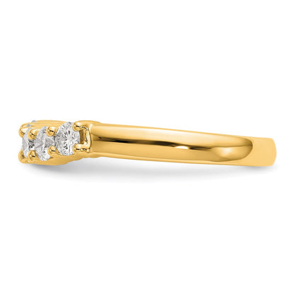0.50ct. CZ Solid Real 14K Yellow Gold 5-Stone Wedding Band Ring