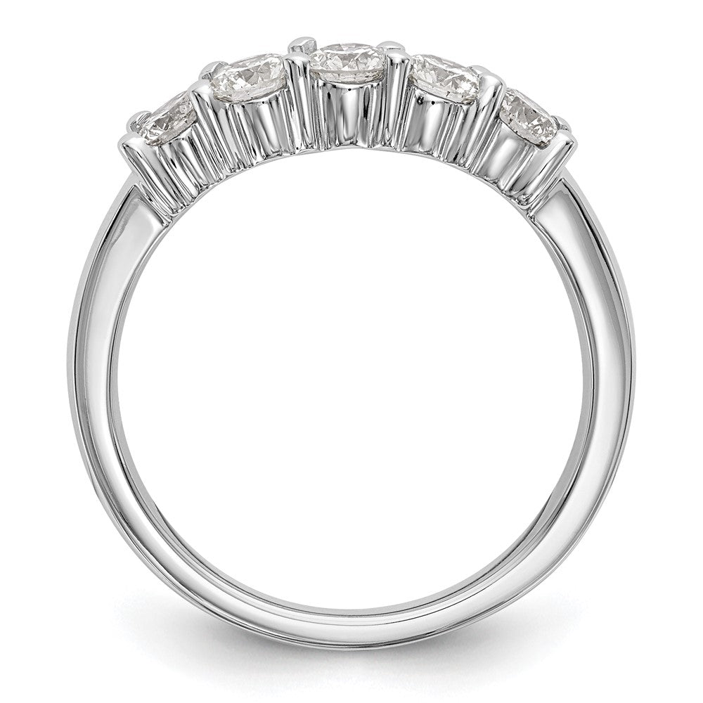 14K White Gold 5-Stone Real Diamond Band